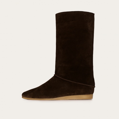 Sasha Boots, dark chocolate velvet OUTLET